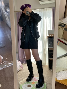 「Guess（ゲス）のアイテム（ハンチング/ベレー帽）」を使った、ショウさん（レディース・165cm）の春コーディネート