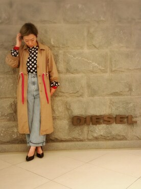「DIESEL（ディーゼル）のアイテム（パンプス、ブラック系）」を使った、minamiyukiさん（レディース・158cm）の春コーディネート