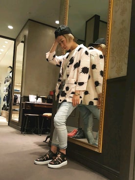「DIESEL（ディーゼル）のアイテム（デニムパンツ、ブルー系）」を使った、minamiyukiさん（レディース・158cm）の春コーディネート