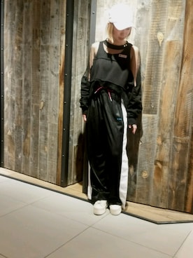 「DIESEL（ディーゼル）のアイテム（キャップ、ピンク系）」を使った、minamiyukiさん（レディース・158cm）の春コーディネート