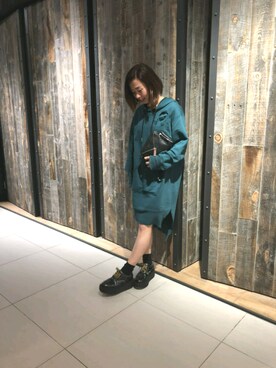 「DIESEL（ディーゼル）のアイテム（ワンピース、グリーン系）」を使った、minamiyukiさん（レディース・158cm）の秋コーディネート