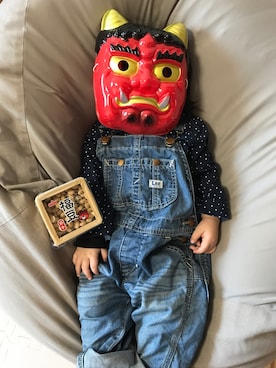 「節分」｜「アイテム（オールインワン・サロペット）」を使った、saku*さん（キッズ・60cm）の冬コーディネート