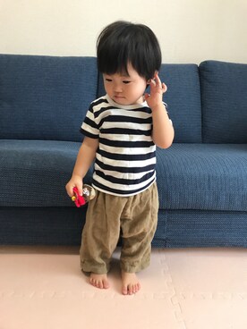 「モノトーン×ベージュ」｜saku*さん（キッズ・60cm）の夏コーディネート