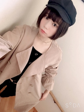 「秋のカフェオレコーデ」｜「アイテム（トレンチコート）」を使った、momoさん（レディース・157cm）の秋コーディネート