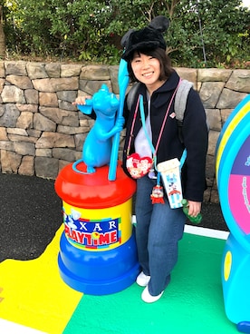 「ミッキー帽子」｜minnieさん（レディース・159cm）の冬コーディネート
