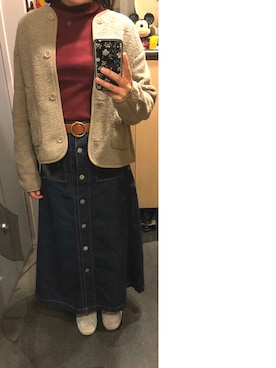 「秋のブラウンスタイル」｜「アイテム（その他アウター）」を使った、minnieさん（レディース・159cm）の秋コーディネート