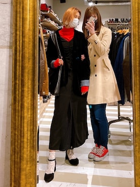 「Guess（ゲス）のアイテム（ジャケット/アウター）」を使った、miyata mai.さん（レディース・165cm）の冬コーディネート