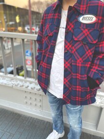 DIESEL（ディーゼル）の「メンズ シャツジャケット チェック柄