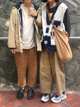 「CHUMS（チャムス）のアイテム（ジャケット/アウター）」を使った、yu wen shenさん（レディース・167cm）の冬コーディネート