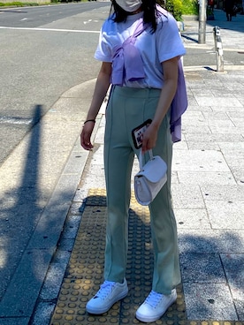 「アイテム（ビジネスシャツ）」を使った、yu__ua213さん（レディース・166cm）の夏コーディネート