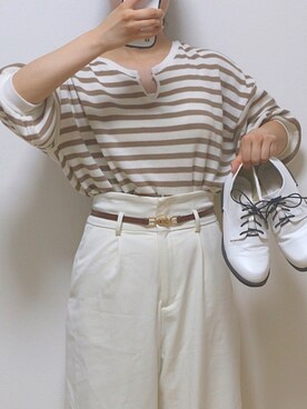 「frames RAY CASSIN（フレームスレイカズン）のアイテム（シューズ）」を使った、kotoさん（レディース・157cm）の春コーディネート