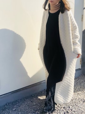 「アイテム（チェスターコート）」を使った、ボブさん（レディース・159cm・40代）の冬コーディネート