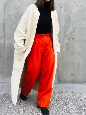 「アイテム（チェスターコート）」を使った、ボブさん（レディース・159cm・40代）の冬コーディネート