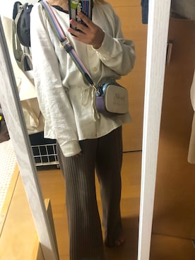 「リブニットパンツ」｜cocoさん（レディース・150cm）の秋コーディネート