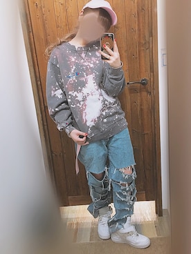 「アイテム（スウェット）」を使った、m a y a .さん（レディース・153cm）の秋コーディネート