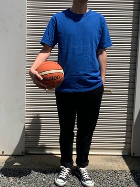 「CIAOPANIC TYPY（チャオパニックティピー）のアイテム（スラックス）」を使った、mysont2m7さん（メンズ・172cm）の夏コーディネート