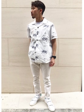 「A.FOUR Labs（エーフォーラブス）のアイテム」を使った、熊谷さん（メンズ・173cm）の春コーディネート