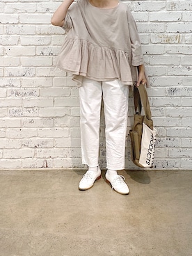 「PUAL CE CIN（ピュアルセシン）のアイテム（パンツ）」を使った、nakataさん（レディース・153cm）の春コーディネート