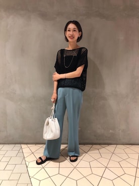 「BEAUTY&YOUTH UNITED ARROWS（ビューティーアンドユースユナイテッドアローズ）のBY カラーコンビミックスチェーンネックレス ◆（ネックレス）」を使った、大隅さん（レディース・158cm）の夏コーディネート