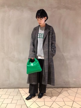 「RECOMMEND  ITEM STYLING」｜「アイテム（チェスターコート）」を使った、大隅さん（レディース・158cm）の冬コーディネート