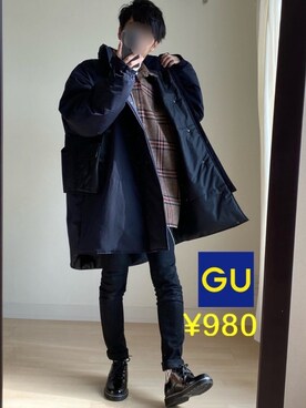 Gu ジーユー のダウンジャケット コートを使ったメンズ人気ファッションコーディネート 年齢 45歳 49歳 Wear