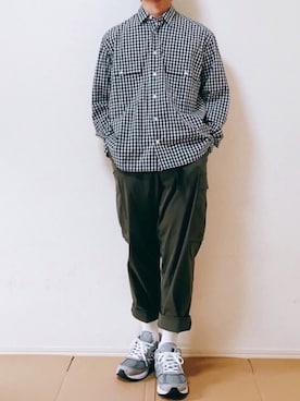 「Lui's（ルイス）のナローベルト（ベルト）」を使った、ゆーさん（メンズ・165cm）の夏コーディネート