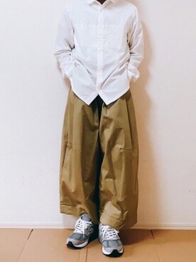 「SHINYAKOZUKA（シンヤコヅカ）のアイテム（チノパンツ）」を使った、ゆーさん（メンズ・165cm）の夏コーディネート