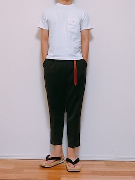 「Lui's（ルイス）のナローベルト（ベルト）」を使った、ゆーさん（メンズ・165cm）の夏コーディネート