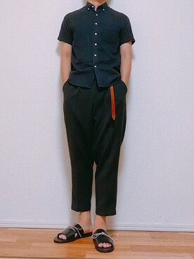 「Lui's（ルイス）のナローベルト（ベルト）」を使った、ゆーさん（メンズ・165cm）の夏コーディネート