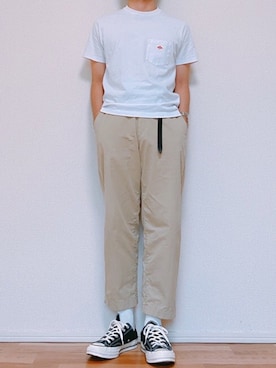 「Lui's（ルイス）のナローベルト（ベルト）」を使った、ゆーさん（メンズ・165cm）の夏コーディネート