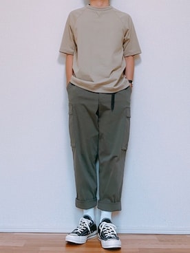 「Lui's（ルイス）のナローベルト（ベルト）」を使った、ゆーさん（メンズ・165cm）の夏コーディネート