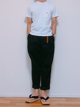 「Lui's（ルイス）のナローベルト（ベルト）」を使った、ゆーさん（メンズ・165cm）の夏コーディネート