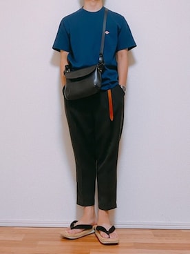 「Lui's（ルイス）のナローベルト（ベルト）」を使った、ゆーさん（メンズ・165cm）の夏コーディネート