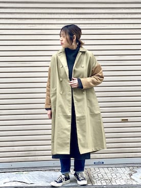 「SETTO（セット）のアイテム（トレンチコート）」を使った、yamawakiさん（レディース・164cm）の冬コーディネート