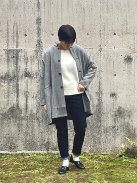 「アイテム（ポンチョ）」を使った、yamawakiさん（レディース・164cm・20代）の冬コーディネート