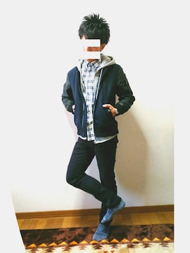 「パーティースタイル」｜「アイテム（ブルゾン）」を使った、〓HIDEAKI〓さん（メンズ・165cm）の冬コーディネート