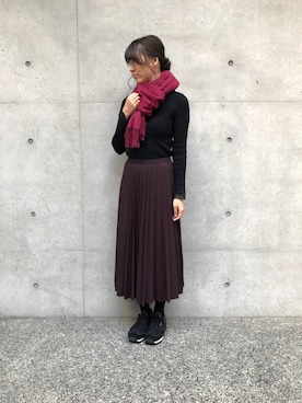 「アイテム（ストール/ショール）」を使った、HAさん（レディース・160cm）の秋コーディネート