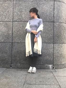「アイテム（ストール/ショール）」を使った、HAさん（レディース・160cm）の冬コーディネート