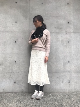 「アイテム（ストール/ショール）」を使った、HAさん（レディース・160cm）の冬コーディネート