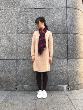 「アイテム（マフラー）」を使った、HAさん（レディース・160cm）の冬コーディネート