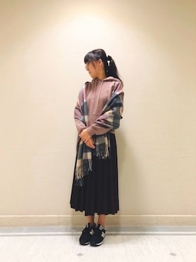 「アイテム（ストール/ショール）」を使った、HAさん（レディース・160cm）の秋コーディネート