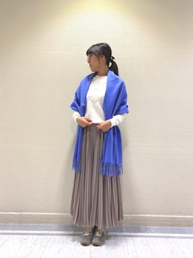 「アイテム（ストール/ショール）」を使った、HAさん（レディース・160cm）の冬コーディネート