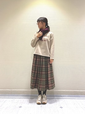 「カシミヤタッチ」｜HAさん（レディース・160cm）の冬コーディネート