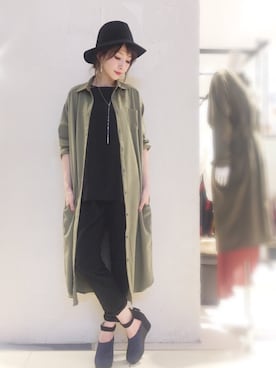 「OSMOSIS（オズモーシス）のアイテム（オールインワン・サロペット）」を使った、OSMOSISルミネ立川さん（レディース・161cm）の秋コーディネート