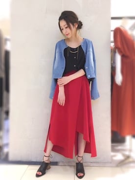 「OSMOSIS（オズモーシス）のアイテム（ブルゾン）」を使った、OSMOSISルミネ立川さん（レディース・161cm）の春コーディネート