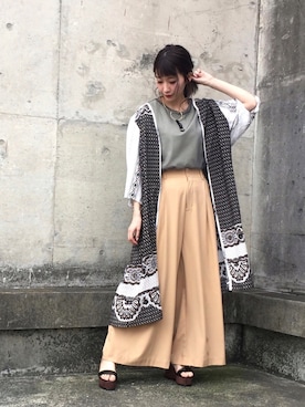 「ガウン」｜OSMOSISルミネ立川さん（レディース・162cm）の夏コーディネート