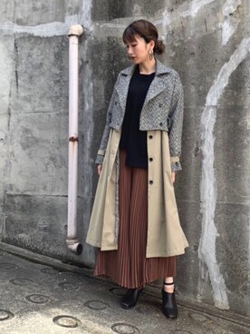 「OSMOSIS（オズモーシス）のアイテム（その他アウター）」を使った、OSMOSISルミネ立川さん（レディース・162cm）の秋コーディネート