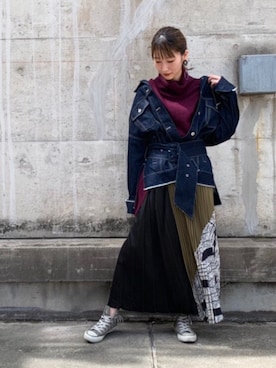 「スタッフコーデ」｜「アイテム（デニムジャケット）」を使った、OSMOSISルミネ立川さん（レディース・162cm）の秋コーディネート