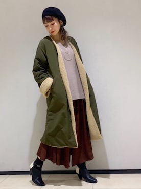 「OSMOSIS（オズモーシス）のアイテム（その他アウター）」を使った、OSMOSISルミネ立川さん（レディース・162cm）の秋コーディネート