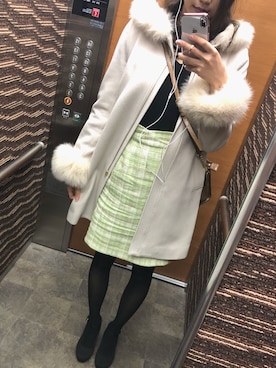 「フォックスファー」｜ののめろ✌︎さん（レディース・168cm）の冬コーディネート